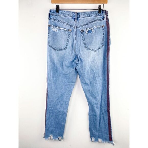 Abercrombie & Fitch Annie High Rise Girlfriend Jeans With Red Stripe Size 28 / 6 - Picture 11 of 16